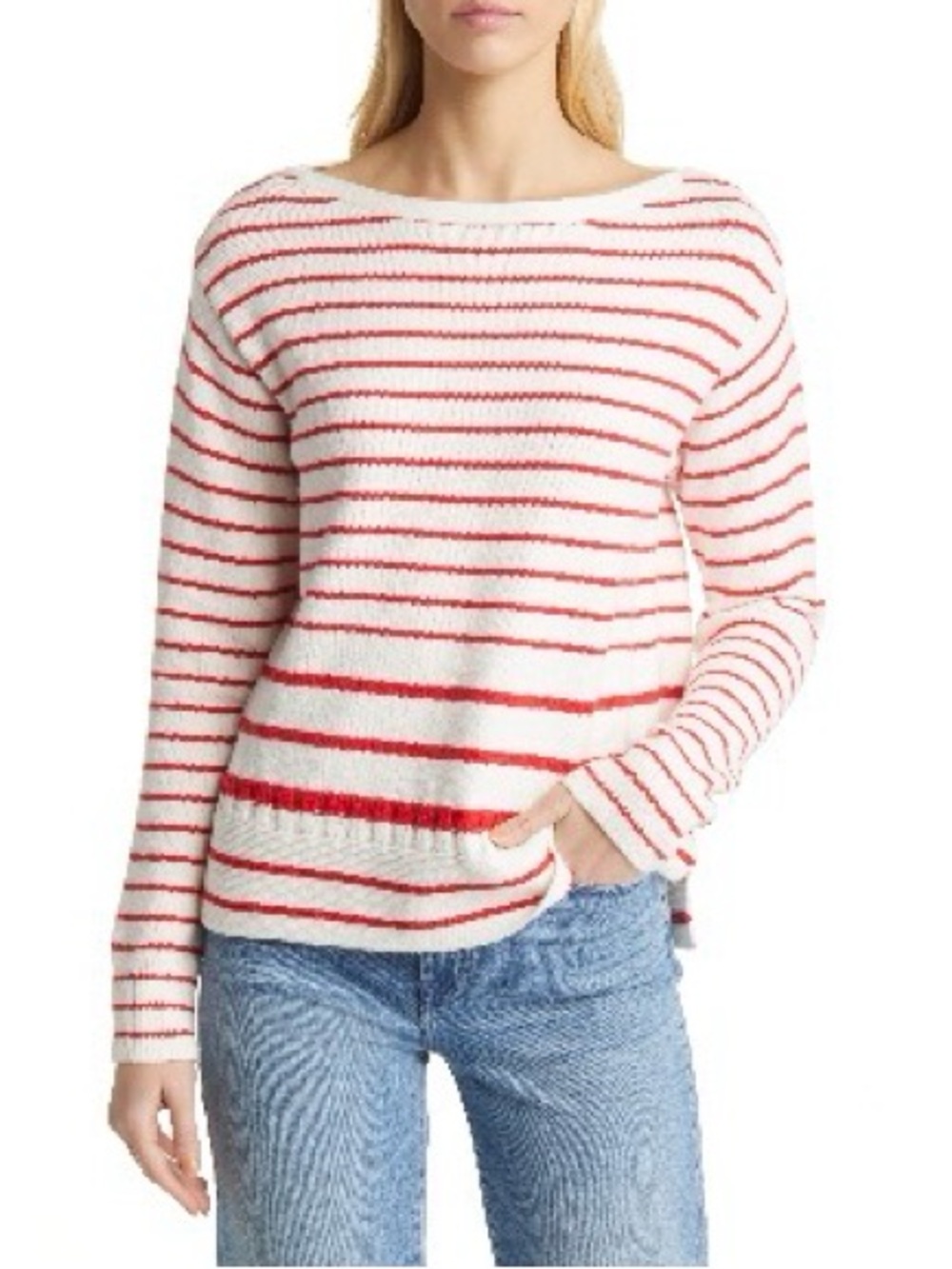 Caslon Stripe Boatneck Sweater